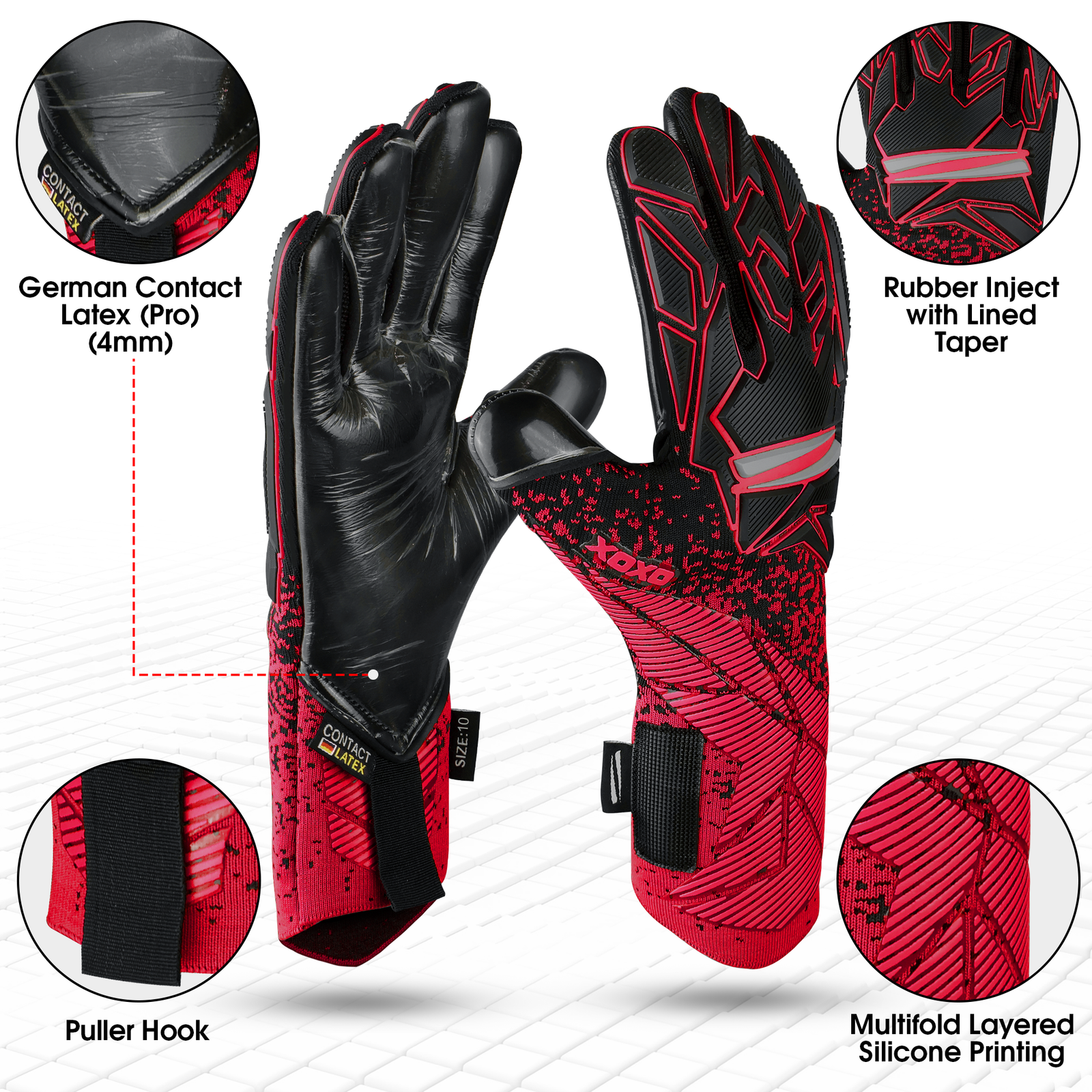 Musketeers Elite Goalkeeper gloves-Red - Image 2